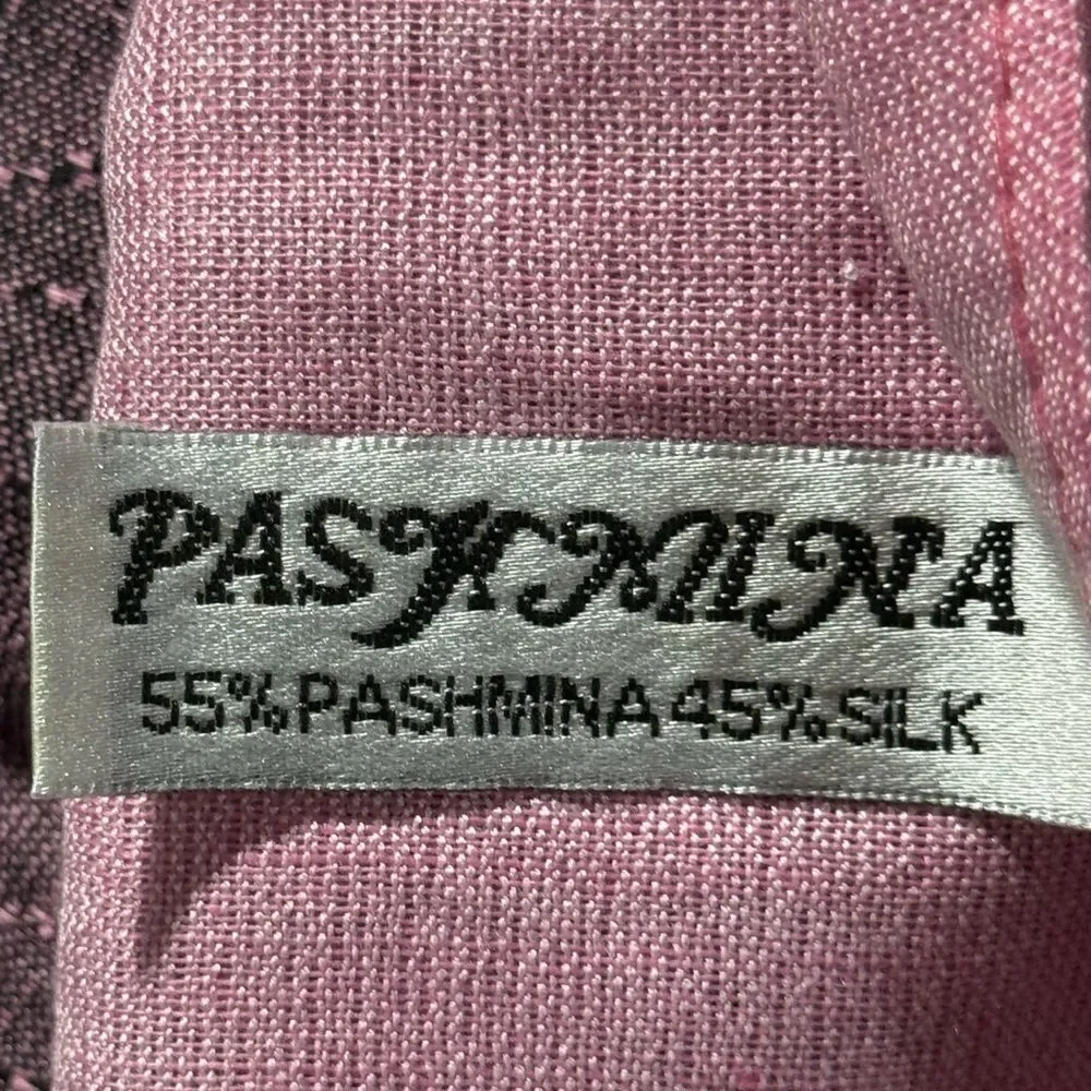 Pashmina stripe and circle pattern with Fringe